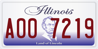 IL license plate A007219