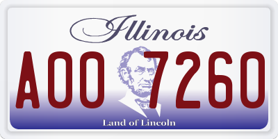 IL license plate A007260