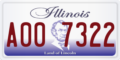 IL license plate A007322