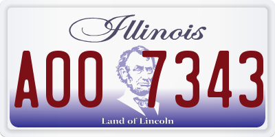 IL license plate A007343