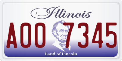 IL license plate A007345