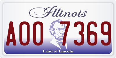IL license plate A007369