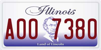 IL license plate A007380
