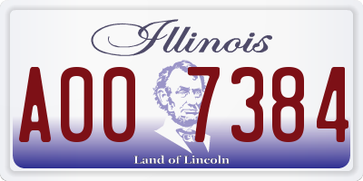 IL license plate A007384