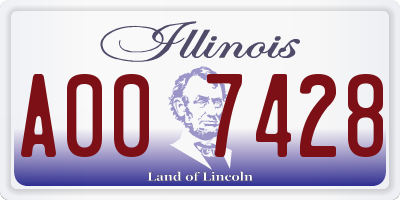 IL license plate A007428