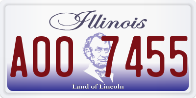IL license plate A007455