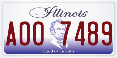IL license plate A007489