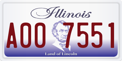 IL license plate A007551