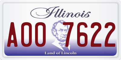 IL license plate A007622