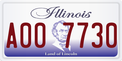 IL license plate A007730