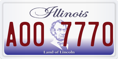 IL license plate A007770