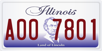 IL license plate A007801