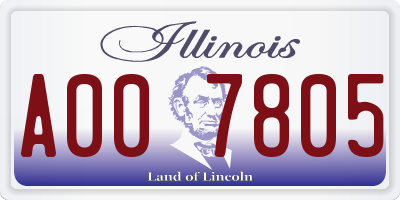 IL license plate A007805