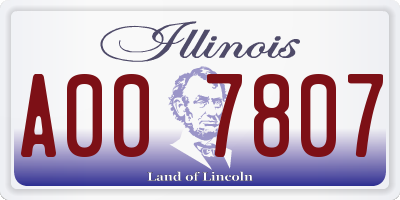 IL license plate A007807