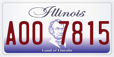 IL license plate A007815