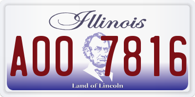 IL license plate A007816