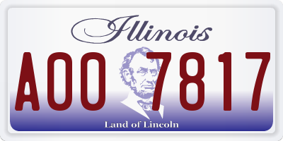 IL license plate A007817