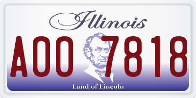 IL license plate A007818