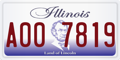 IL license plate A007819