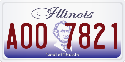 IL license plate A007821