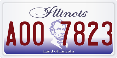 IL license plate A007823