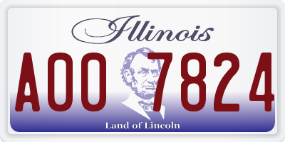 IL license plate A007824