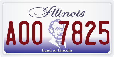 IL license plate A007825