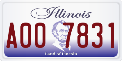 IL license plate A007831