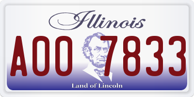 IL license plate A007833