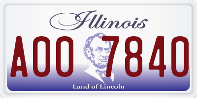 IL license plate A007840