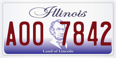 IL license plate A007842