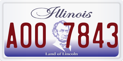 IL license plate A007843