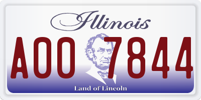 IL license plate A007844