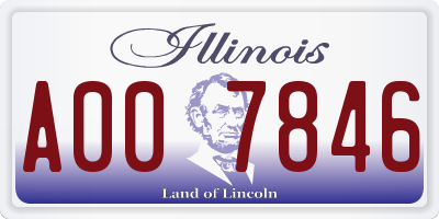 IL license plate A007846