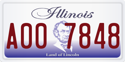 IL license plate A007848