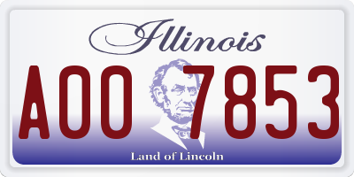 IL license plate A007853