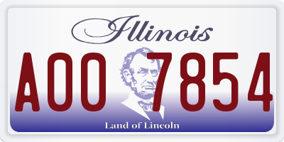 IL license plate A007854