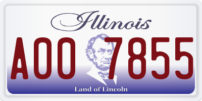 IL license plate A007855