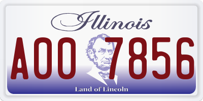 IL license plate A007856
