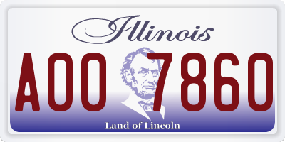 IL license plate A007860