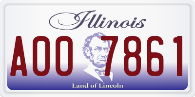 IL license plate A007861