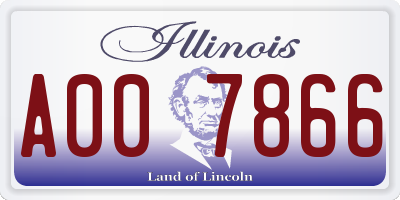IL license plate A007866
