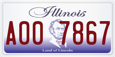 IL license plate A007867