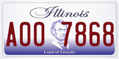 IL license plate A007868