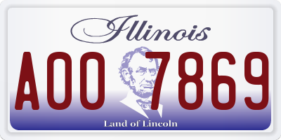 IL license plate A007869