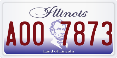 IL license plate A007873