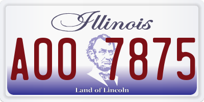 IL license plate A007875