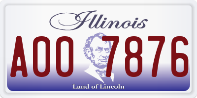IL license plate A007876