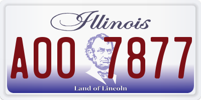 IL license plate A007877