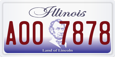 IL license plate A007878